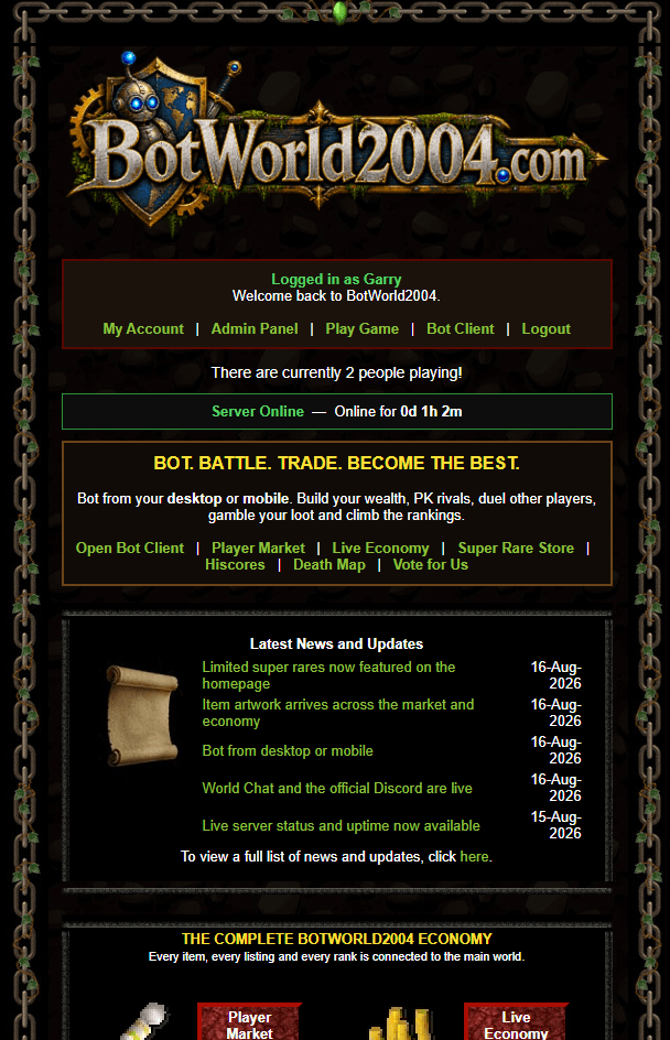 BotWorld2004 Mobile BotFriendly RSPS - RuneScape Private Server